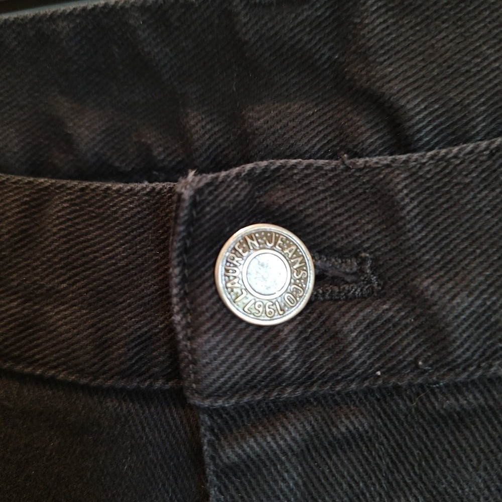 Lauren Jeans Ralph Lauren Black Straight Leg Womens Sz 10 Petite Stretch Y2K - Picture 3 of 8